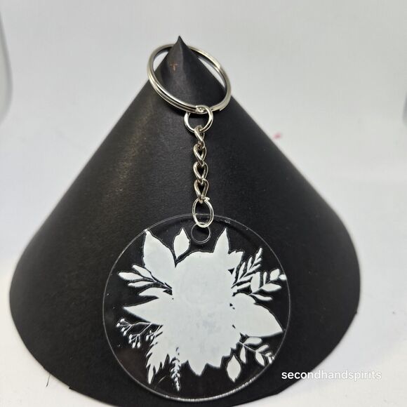 Coastal Grandmother Blue Rose Design Keychain -small - Picture 2 of 4